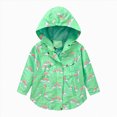 thumbnail image 1 of Kogui Toddler Jacket Toddler Girls Rainbow Print Jacket Hooded with Pocket Cotton Blend Windproof Kids Coat for Fall Sizes 2-9Y (Green,4-5 Years), 1 of 4