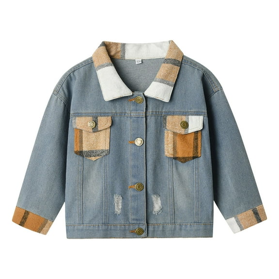 Kogui Toddler Jean Jacket Little Boys Girls Cardigan Hooded Lapel Zipper Pocket Baby Denim Coat Jackets Outerwear Size 3T 4T (Yellow,3-4 Years)