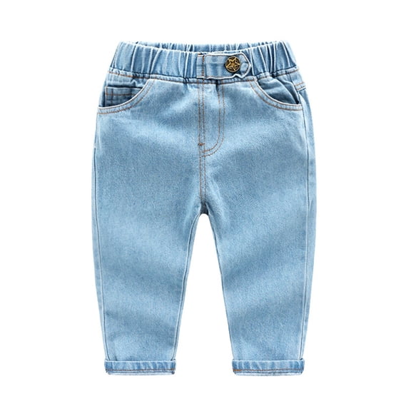 Kogui Toddler Jeans Boys Baggy Baby Toddler Waist Stretch Denim Skinny Jeans 4T 5T (Light Blue,4-5 Years)