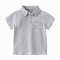 thumbnail image 1 of Kogui Toddler Kids Baby Polo Shirt Boys Short Sleeve Pique Polo Shirt School Uniform Tops Kids Collared Golf Shirt 12 18 Months (Grey,12-18 Months), 1 of 4