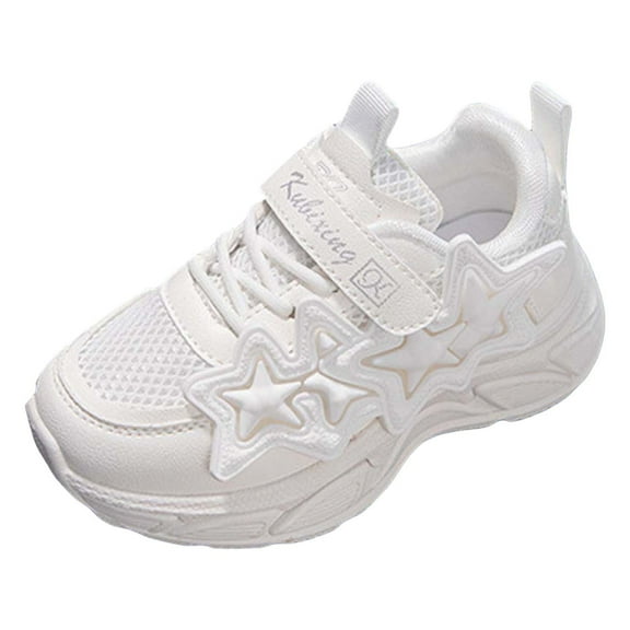Kogui Toddler/Little Kid Boys Girls Lightweight Breathable Sneakers Strap Athletic Runing Walking Sports Shoes (White,13)