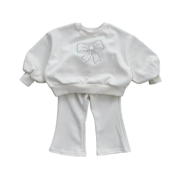 Kogui Toddler Outfit Girl Girls Outfits Tie Dye Sweatshirt Tops and Leggings Sweatpants 2 Piece Fall Winter Clothes Set Size 3T 4T (White,3-4 Years)