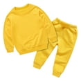 thumbnail image 1 of Kogui Toddler Outfits for Boys Toddler Baby Boy Fall Clothes Long Sleeve Sweatshirt Tops + Casual Pants Sets 2pcs Boy Winter Clothes Size 12 18 Months (Yellow,12-18 Months), 1 of 8