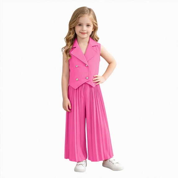 Kogui Toddler Outfits for Girls 2pcs Girls Clothes Zip Up Hoodie Shirts and Jogger Pants for Kids Summer Spring Outfits 5T 6T (Hot Pink,5-6 Years)
