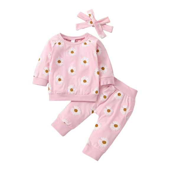 Kogui Toddler Outfits for Girls Winter Girls Autumn 2 Piece Outfits Long Sleeve Tops and Pants Kids Set Tracksuit Size 0 6 Months (Pink,0-6 Months)