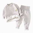 thumbnail image 1 of Kogui Toddler Pajamas for Girls Girls Fleece Lined Thermal Underwear Set Bear Print Long Sleeve Top and High Waist Pants Baby Toddler Pjs 6 12 Months (Grey,6-12 Months), 1 of 7