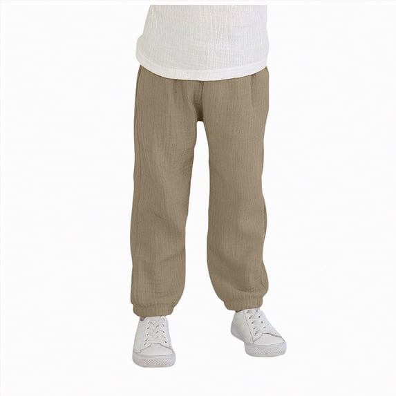 Kogui Toddler Pants Boys Joggers Boys Cargo Pants, Toddler Elastic Waist Joggers, Hiking Pants Casual Outdoor School 18 24 Months (Brown,18-24 Months)
