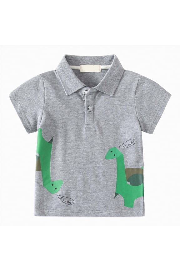 Toddler Polo Polo Shirts for Boy Loose Fit Casual Short Sleeve Toddler Boys Summer T Shirts 4T 5T (Grey,4-5 Years)