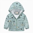 thumbnail image 1 of Kogui Toddler Rain Jacket Kids Cartoon Windbreaker Coat Zip Hooded Dinosaur Print Lightweight Raincoat Fall 1-8 Years (Light Gray,7-8 Years), 1 of 9