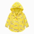 thumbnail image 1 of Kogui Toddler Rain Jacket Toddler Girls Rainbow Print Jacket Hooded with Pocket Cotton Blend Windproof Kids Coat for Fall Sizes 2-9Y (Yellow,3-4 Years), 1 of 4