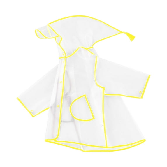 Kogui Toddler Raincoat Rain Ponchos for Kids Reusable, Raincoats for Boys Girls with Drawstring, Waterproof Rain Coat Size 3T 4T (Yellow,3-4 Years)