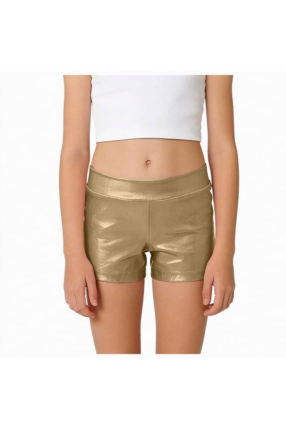 Toddler Shorts Dance Shorts Active Shorts Little Girl Summer Sports Shorts for Running Dance 4T 5T (Gold,4-5 Years)