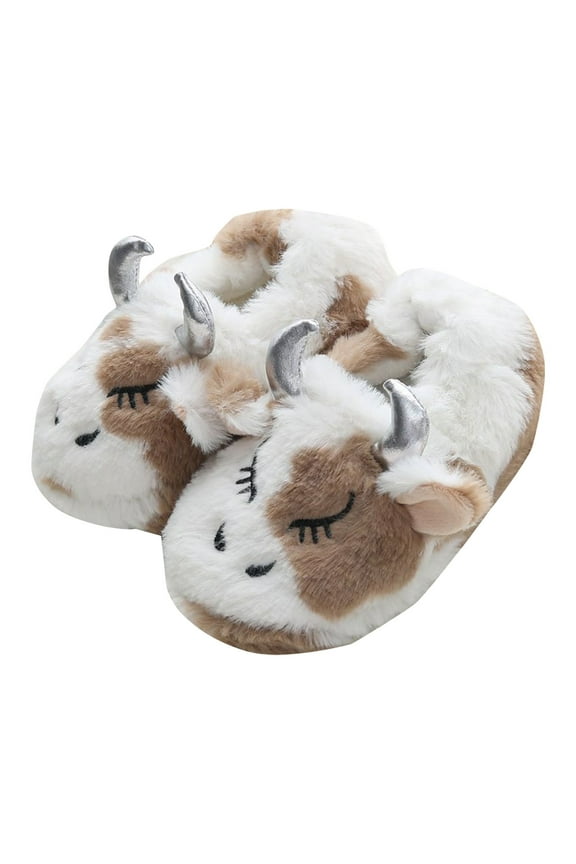 Toddler Slippers Kids House Slippers Toddler Home Shoes Cozy Lightweight Non-Slip Slippers Socks for Infant Little Boys Girls (Beige,7)