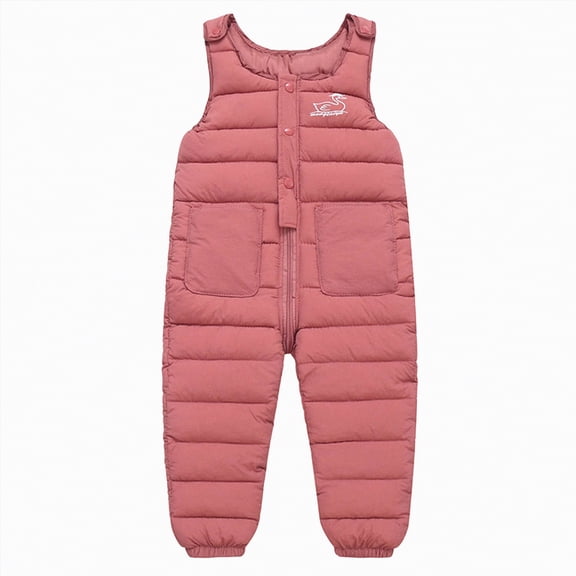 Kogui Toddler Snow Pants Girls Baby Toddler Winter Down Pant Elastic Waist Windproof Snowpant Thicken Padded Kids Warm Trousers Overalls 2T 3T (Pink,2-3 Years)