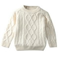 thumbnail image 1 of Kogui Toddler Sweaters Girls Toddler Baby Girl Boy Knit Sweater Cable Knitted Sweaters Long Sleeve Sweatshirt Fall Winter Clothes Outfit Size 6 12 Months (White,6-12 Months), 1 of 4