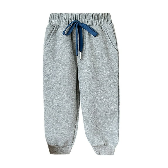 Kogui Toddler Sweatpants Girl's Wide Leg Sweatpants Elastic High Waisted Baggy Pants Size 4T 5T (Light Gray,4-5 Years)
