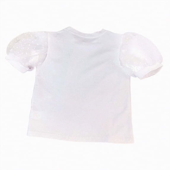 Kogui Toddler Tee Shirts Toddler Girl's Drop Shoulder Short Sleeve Round Neck Crop Tee Top 1T 2T (White,1-2 Years)