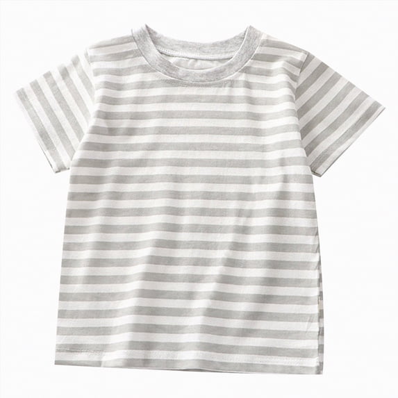 Kogui Toddler Tshirts Girls' Summer Tops Fashionable Short Sleeve T Shirt Casual Daily Shirt for Kids 5T 6T (Grey,5-6 Years)