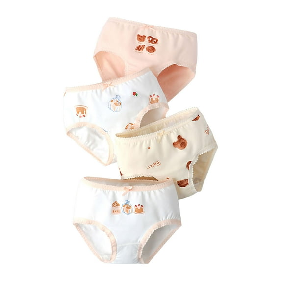 Kogui Toddler Underwear Girls Little Girls Soft Underwear Toddler Kids Breathable Comfort Panties 3 Pack,Size 2T 3T(Orange,5-6 Years)