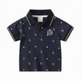 thumbnail image 1 of Kogui Toddler Uniform Shirts Boys Polo Shirt Short Sleeve Stretch Funny Active Casual Collared Golf Shirts for Boy 1T 2T (Navy,1-2 Years), 1 of 4