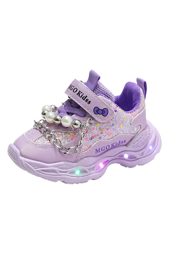 Toddler Walking Shoes LED Shoes for Kids Light Up Shoes Boys Girls Fashion High Top LED Lights Sneakers Kids GlowingSize 9 (Purple,Toddler 9)