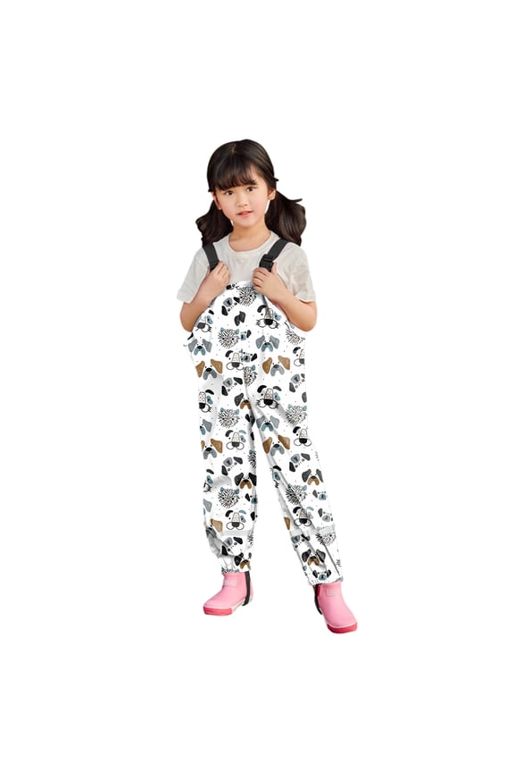 Toddler Waterproof Rain Pants Dirty Proof Windbreak Cute Outwear Pants for Boys and Girls Size 6-7 (Multicolor,6-7 Years)