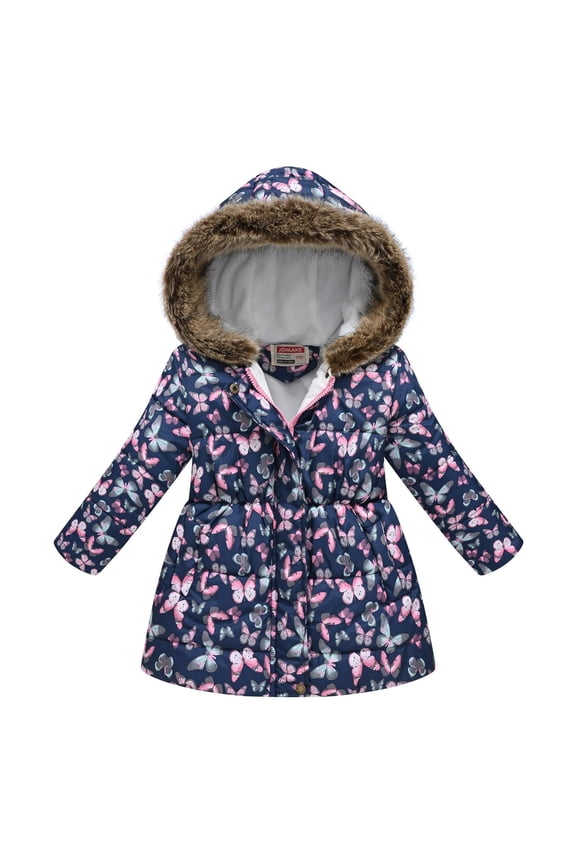 Toddler Winter Coats for Girls Winter Coat Packable Lightweight Hooded Puffer Jacket Size 4T 5T (Dark Blue,4-5 Years)