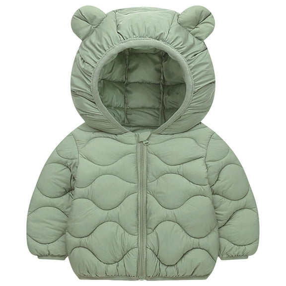 Kogui Toddler Winter Jacket Boy's Fleece Winter Coat Waterproof Puffer Jacket Warm Winter Jackets with Hood 18 24 Months (Light Green,18-24 Months)