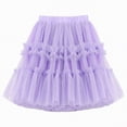 thumbnail image 1 of Kogui Tutu Kids Girls Casual Ruffle Trim Tutu Skirt Elastic Waist Skirt Shorts 5T 6T (Purple,5-6 Years), 1 of 4
