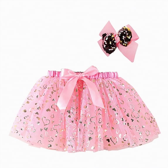Kogui Tutu Skirt for Girls Ballet Girls Layered Tutu Skirt Party Tulle Skirts Princess Dress Birthday Outfit 5T 8T (Pink,5-8 Years)