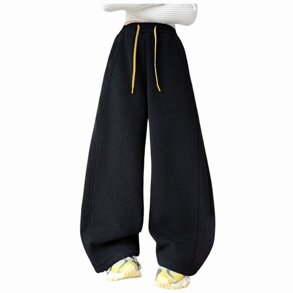 Kogui Tween Sweatpants Girls Trendy Long Girls' Graphic Print Sweatpants Kids Athletic Joggers Pants Size 9-10 (Black,9-10 Years)