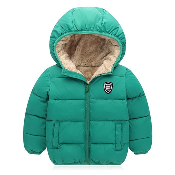 Kogui Winter Coats for Kids Girls Winter Coats Heavyweight Mediun Length Warm Jackets Down-like Cotton Wadding Outwear 5T 6T (Green,5-6 Years)
