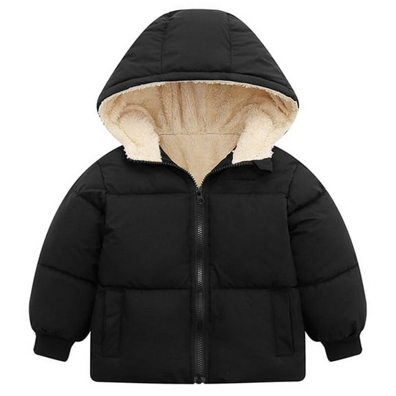 Kogui Winter Jacket for Girls Baby Girls Boys Winter Coats with Hooded Warm Down Toddler Jacket Light Puffer Zip for Outdoor Travel Snow Play Toddlers Outerwear 12 18 Months (Black,12-18 Months)