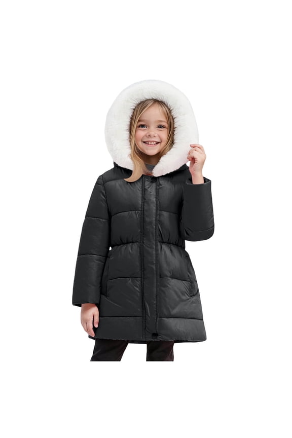 Winter Jacket for Boys Puffer Jacket for Girls Packable Down-Alternative Warm Coat Shiny Outerwear for Kids Size 9-10 (Black,9-10 Years)