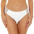 thumbnail image 1 of Kogui Womens Bathing Suit Bottoms Moderate High Cut Bathing Suit Bottoms Ruched Swimsuit Bottom (White,S), 1 of 6