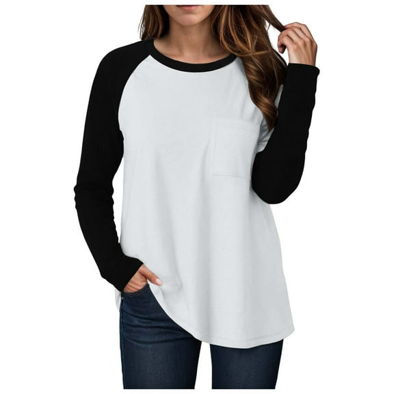 Kogui Womens Oversized Long Sleeve T Shirts 2025 Basic Crewneck Tee Fall Tops Casual Workout Y2K Clothes (Black,M)