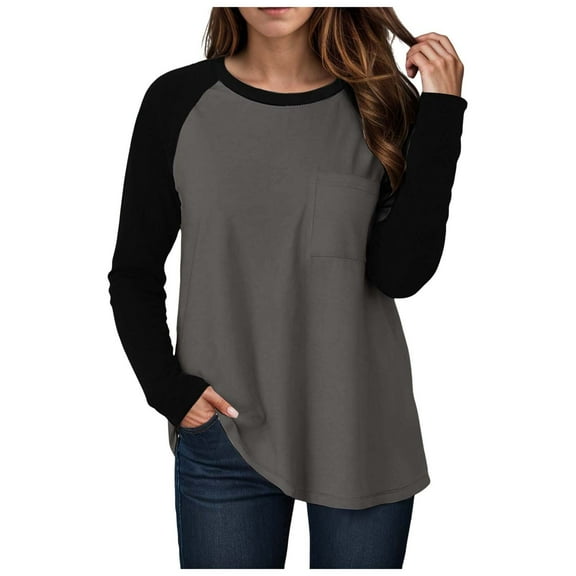 Kogui Womens Oversized Long Sleeve T Shirts 2025 Basic Crewneck Tee Fall Tops Casual Workout Y2K Clothes (Grey,XL)