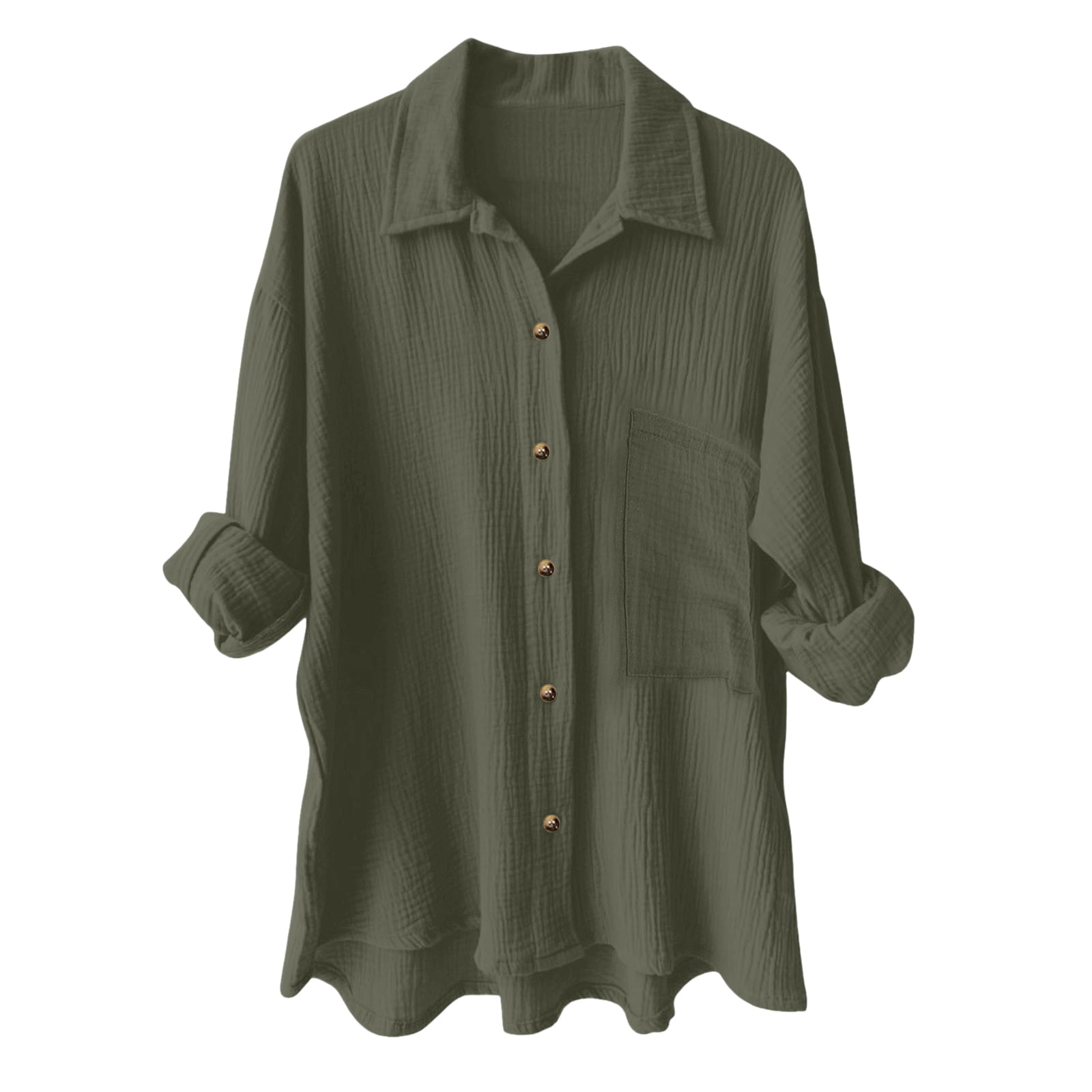 Kogui Womens Shirts Dressy Casual Womens Cotton Linen Button Down Shirt ...