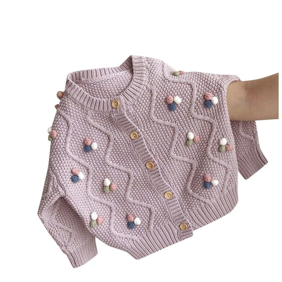 Kogui Youth Girls Cardigans Baby Girls Knit Cardigans Long Sleeve Crewneck Hollow Knit Thin Sweater Toddler Button Tops Coat Outwear Size 4T 5T (Multicolour,4-5 Years)