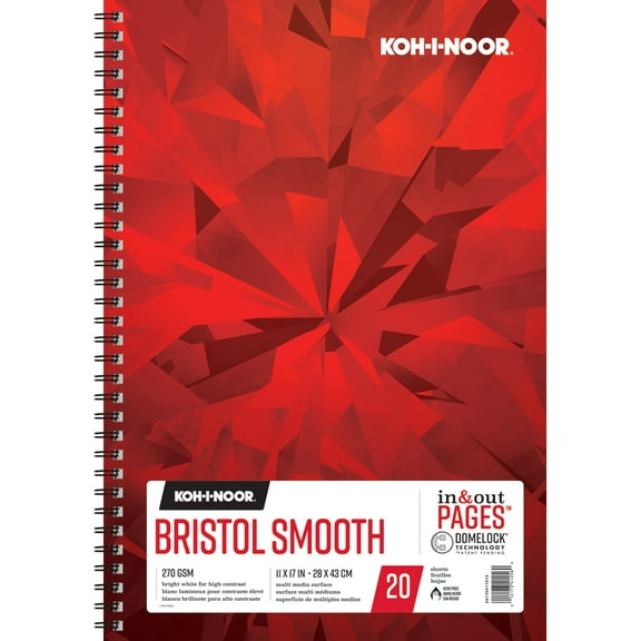 Koh-I-Noor Bristol Pad, 20 Sheets, Smooth, 11in x 17in