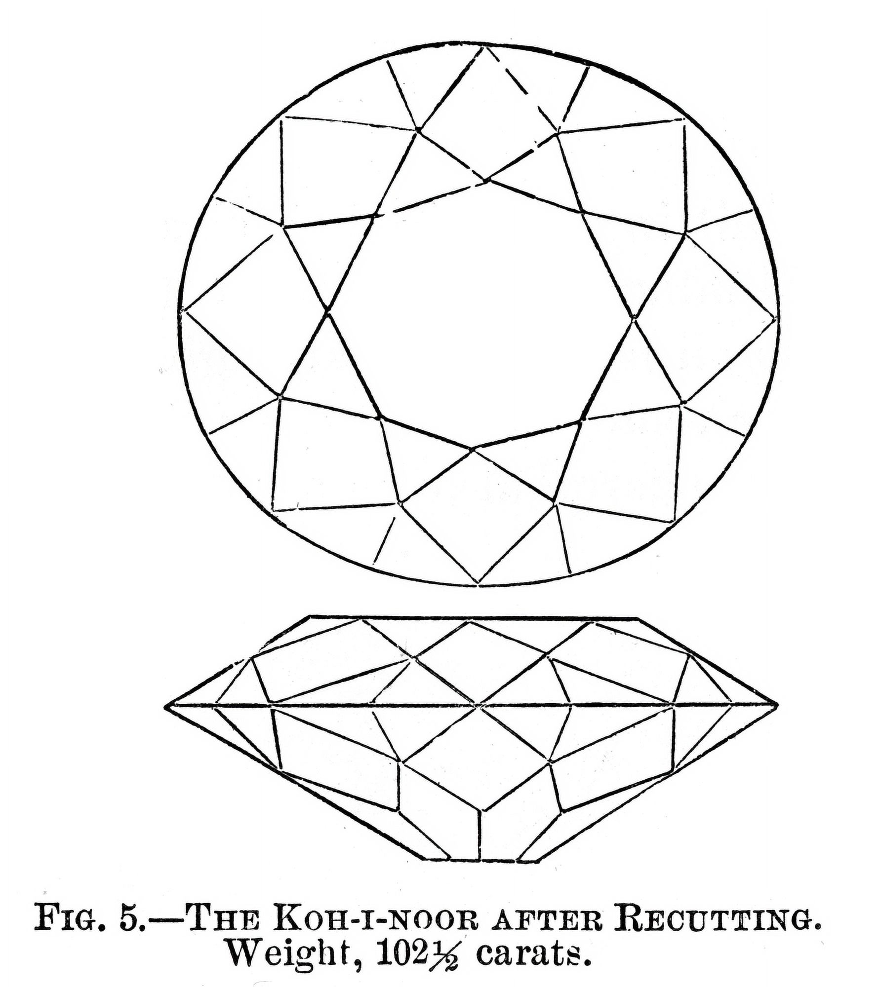 KohINoor Diamond. /Nthe KohINoor Diamond After It Was Recut In 1851. Engraving, 1875. Poster
