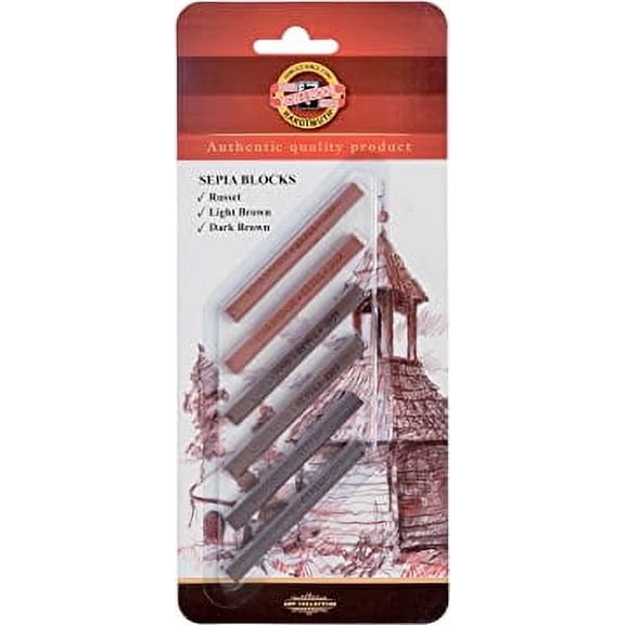 Koh-I-Noor Gioconda Artist Sepia Blocks, 6-Pack