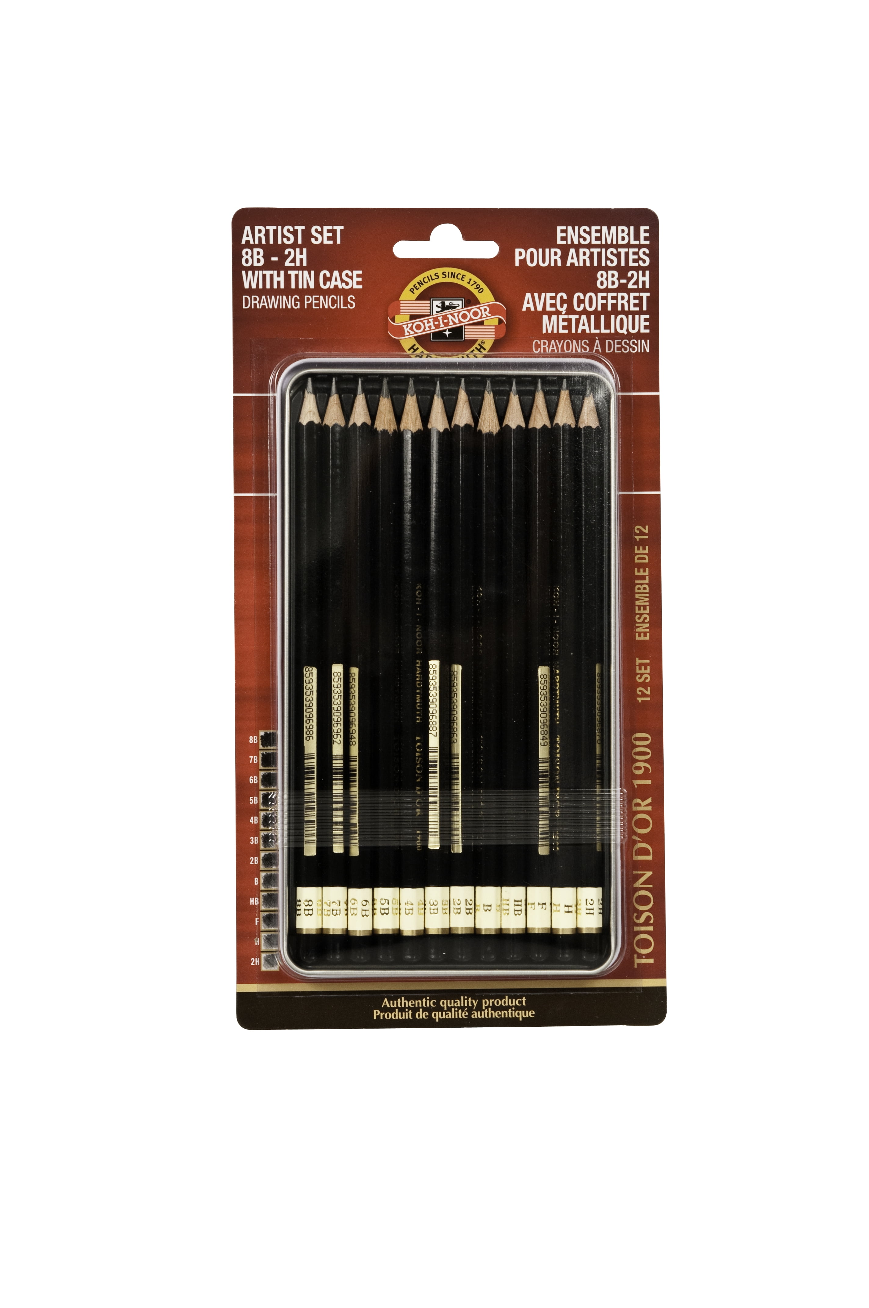 Koh-I-Noor Toison d'Or Artist Drawing 12 Pencil Set with California Cedar Wood
