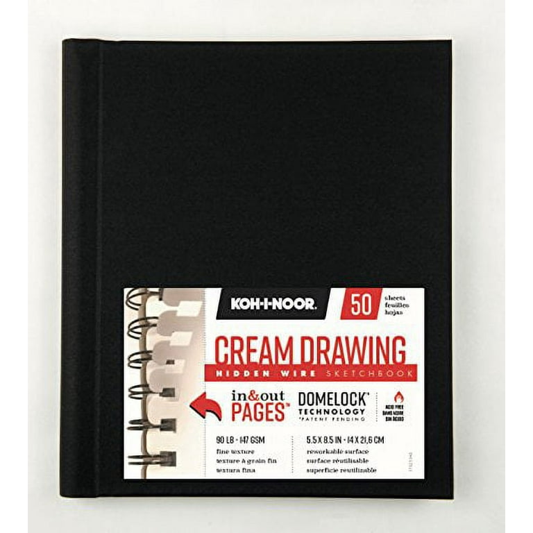 Koh I Noor Sketch Pad 9 x 12 50lb./74GSM 100 Sheets Top Wire. bright white