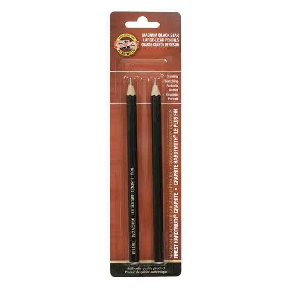Koh-I-Noor Magnum Black Star Large Lead Pencils, 2/Pkg.