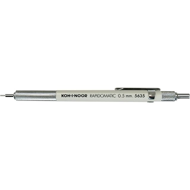KohINoor Rapidomatic Mechanical Pencil, 5mm Lead, White, 1 Each (5635