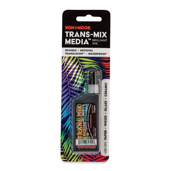 Koh-I-Noor Trans-Mix Media Brilliant Ink - 3/4 oz, Sepia