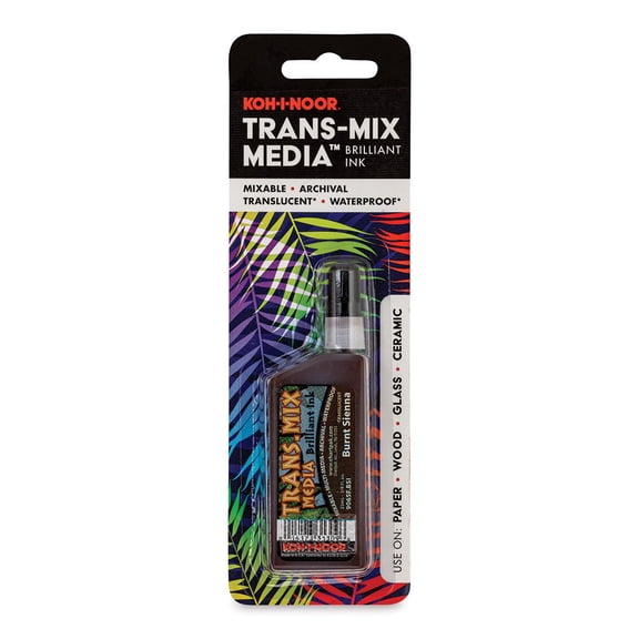 Koh-I-Noor Trans-Mix Media Brilliant Ink - 3/4 oz, Burnt Sienna