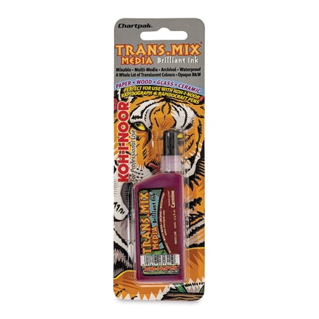 Koh-I-Noor Trans-Mix Media Brilliant Ink - 3/4 oz, Carmine