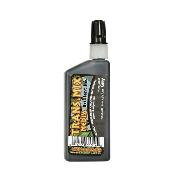 Koh-I-Noor Trans-Mix Media Brilliant Ink - 3/4 oz, Gray